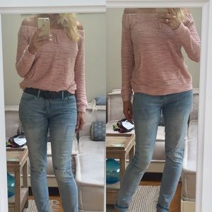 Blush Pink Off the Shoulder Top